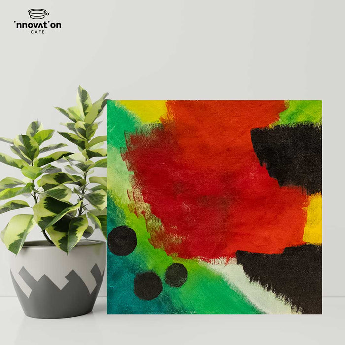 Abstract: With Red, black, green, yellow paint