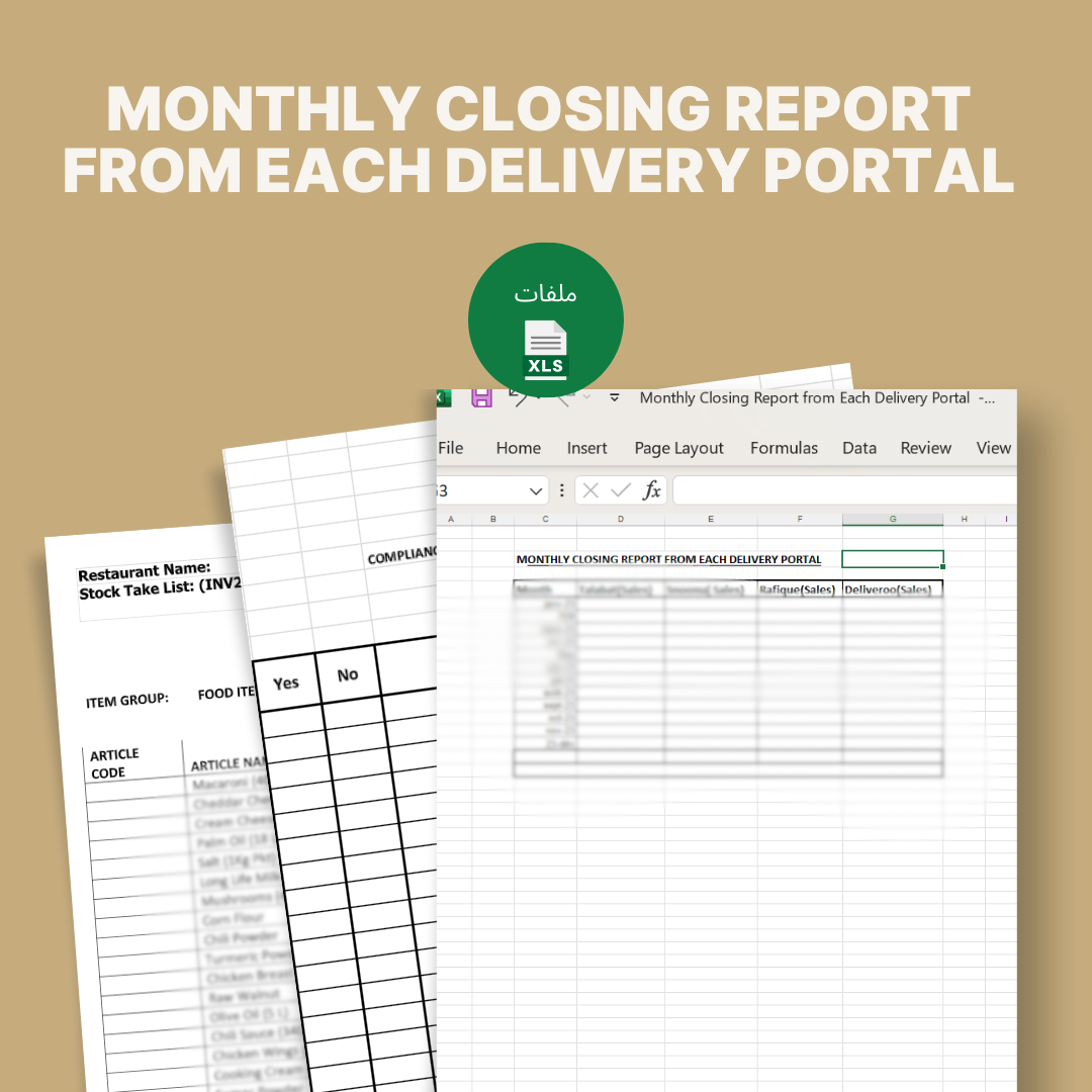 Monthly Closing Report from Each Delivery Portal